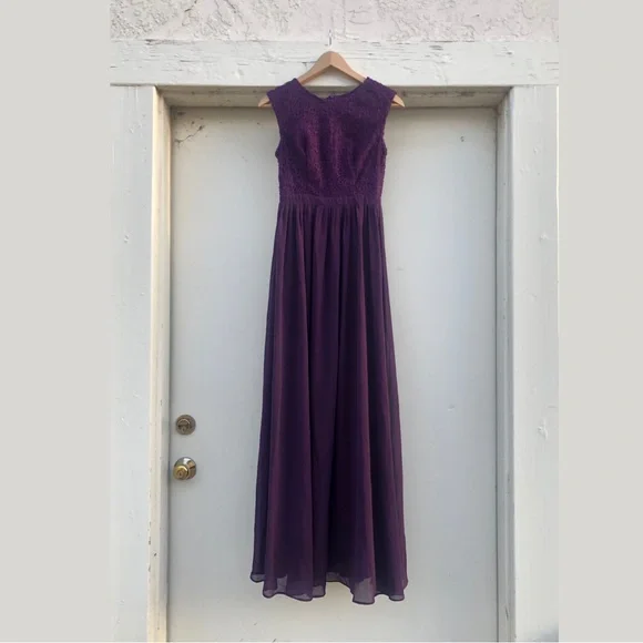 Babyonline Dress Dresses | Flowy Long Purple Dress with Lace Bodice and Sheer Skirt | Color: Purple | Size: M | Gianella_123's Closet